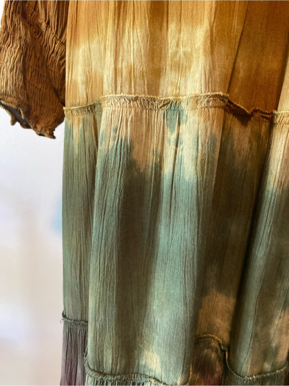 Boho Hippie Maxi Dress Tie Dye Peasant Fall Autumn Woman's  M (Cracker Barre - Picture 5 of 10